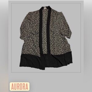 Lularoe Aurora Kimono - leopard - black trim size medium